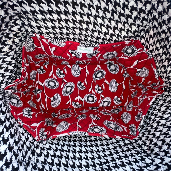 Vera Bradley Women’s Red Floral Quilted With Double Straps Tote Bag