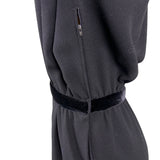 Valentino Womens Black Silk Long Sleeve Button-Down Belted Midi Dress Size 10