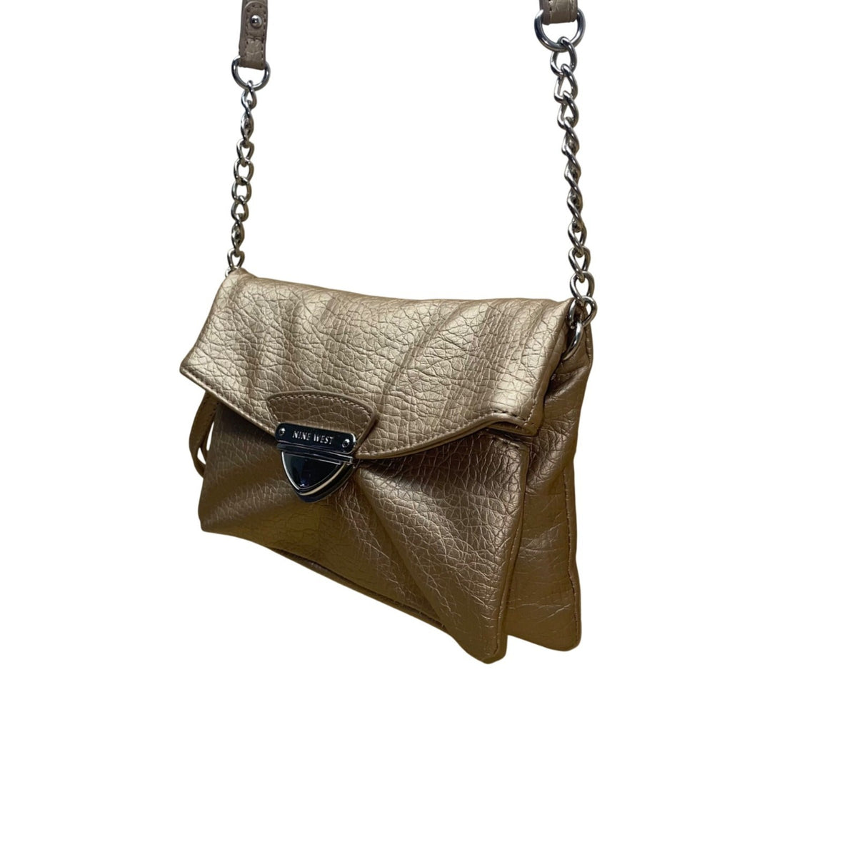 Nine West Women’s Bronze Faux Leather With Crossbody Strap Clutch Bag