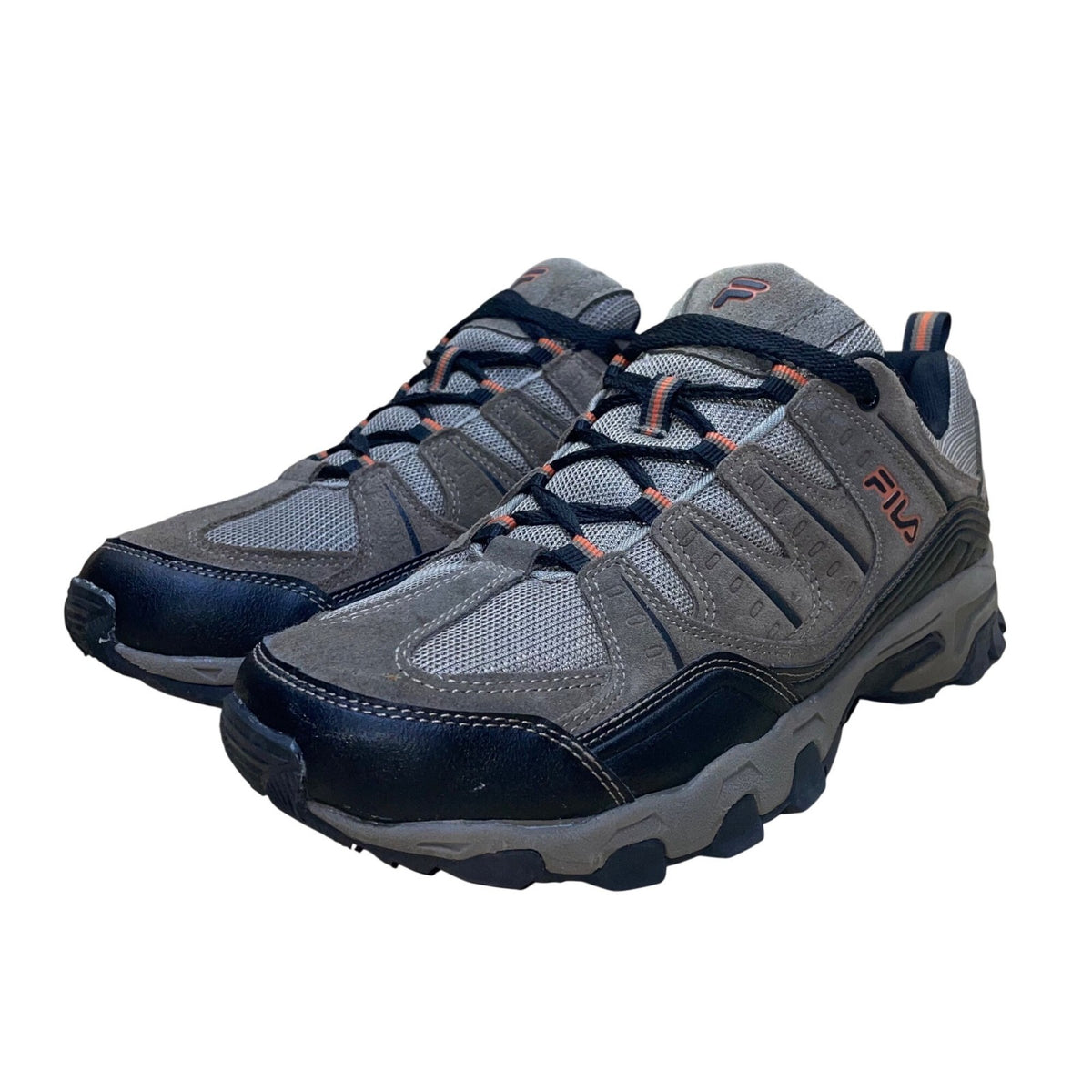 Fila Men’s Brown & Black Mesh Leather Rugged Sole Outdoor Hiking Shoes Size 12