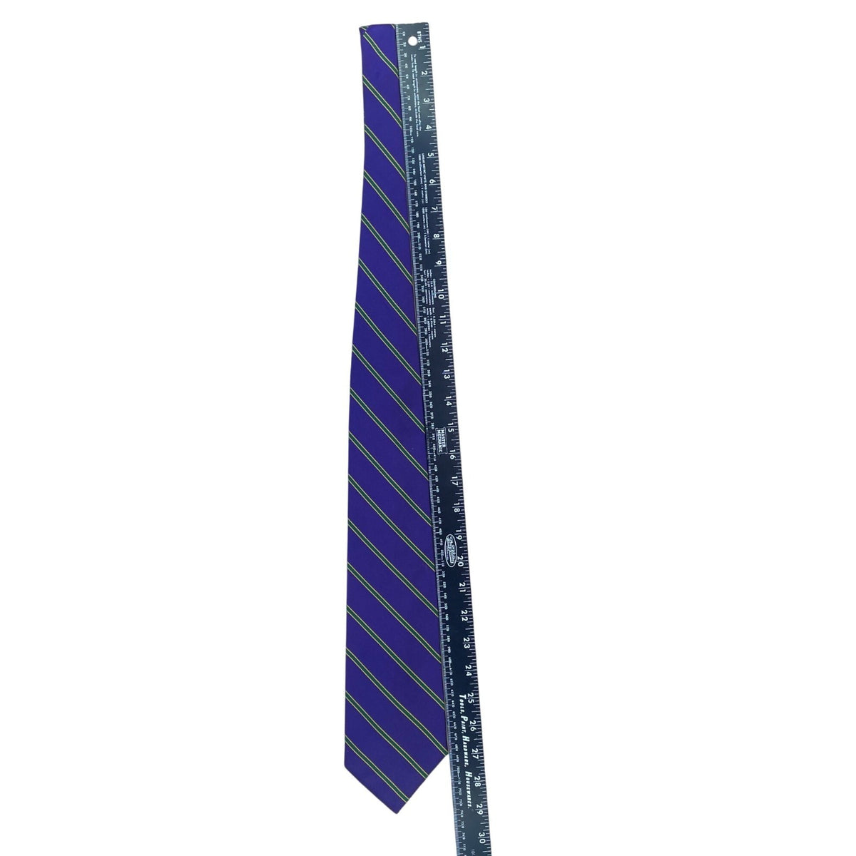 Huntington Mens Purple & Green 100% Silk Striped Classic Tie Made In USA