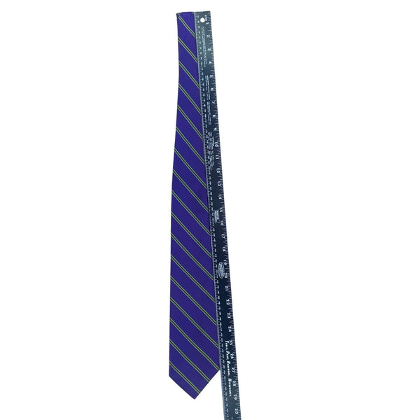 Huntington Mens Purple & Green 100% Silk Striped Classic Tie Made In USA