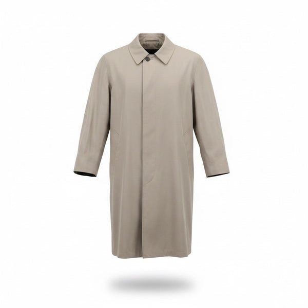 London Fog Mens Taupe Coat Trench With Collar Button-Front Size L 