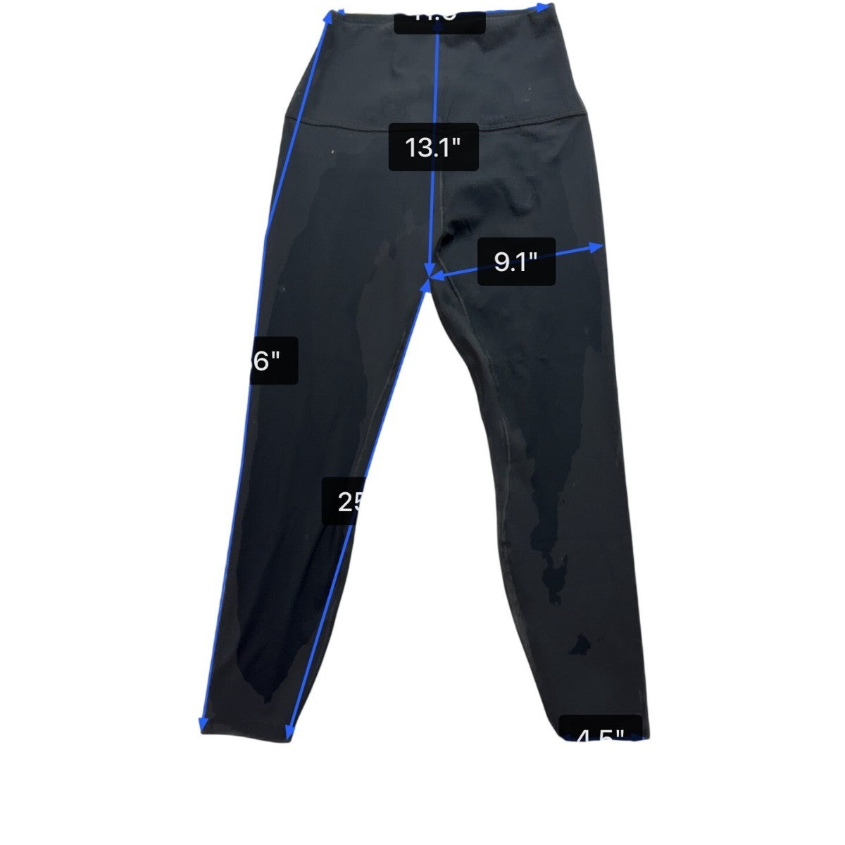 CRZ Yoga Womens Black High-Waist Stretch Leggings Nylon & Lycra Size XL - New