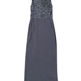 Vie By Victoria Royal Womens Gray Sequin Top & Blazer Formal Dress Set Sz 8