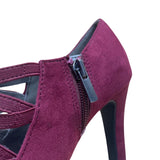 Lauren Blakwell Women’s Purple Suede Crisscross Strap Marika Platform Pumps Sz 7
