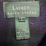 Ralph Lauren Mens Navy & Green Pullover Fleece Plaid Half Zip Sweater Size L