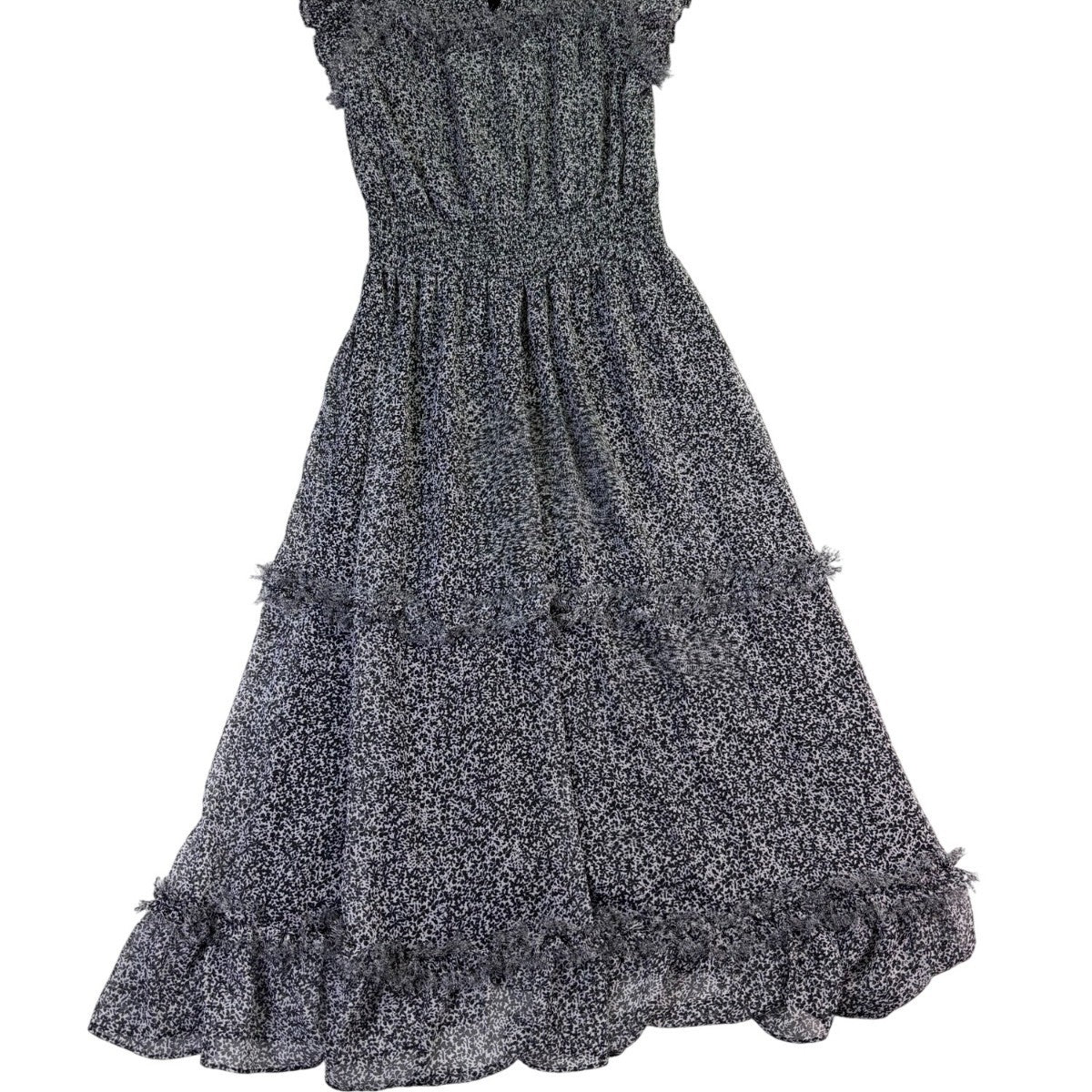 1. State Womens Black & White Ruffle Sleeve Floral Print Midi Dress Size S