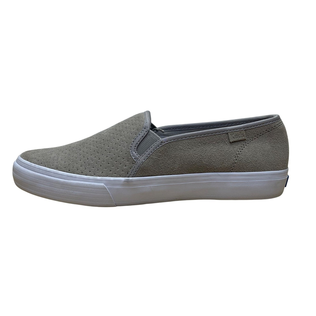 Keds Women’s Grey Suede Perforated Pattern Slip-On  Flat Sneakers Size 7.5