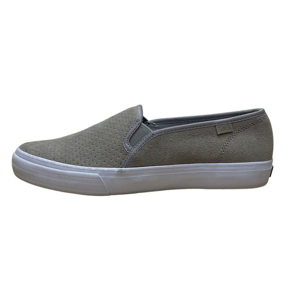 Keds Women’s Grey Suede Perforated Pattern Slip-On  Flat Sneakers Size 7.5