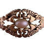 Ginnie Johansen Womens Gold Tone Metal Brooch W/ Faux Pearl Vintage Look 