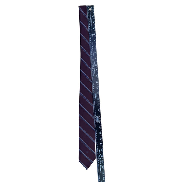 Christian D Mens Burgundy/Blue Striped Neck Tie One Size