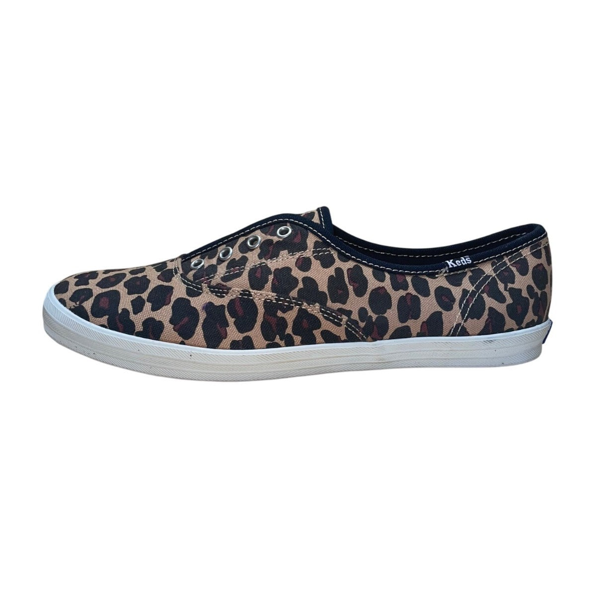 Keds Women’s Brown Leopard Print Cushioned Slip-On Canvas Sneakers Size 10