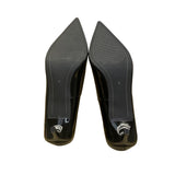 Lulus Womens Black Patent Pointed Toe Kitten Heels Elegant Pump Shoes Sz 9