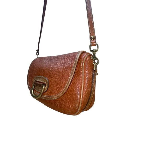 Vintage Dooney & Bourke Women’s Brown Pebbled Leather Adjustable Crossbody Bag