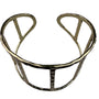 Gold Tone Womens Metal Cuff Bracelet Open Design Hammered Texture