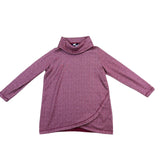 Lands End Womens Pink Herringbone Cowl Neck & Long Sleeve Tunic Sweater Size XL