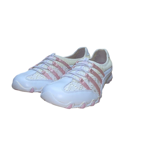 Skechers Women’s White & Light Pink Bikers Grapevine Sneakers Size 7