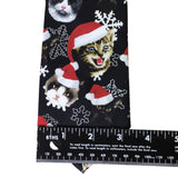 Knotty & Nice Mens Black Polyester Christmas Cats Santa Snowflakes Tie OS