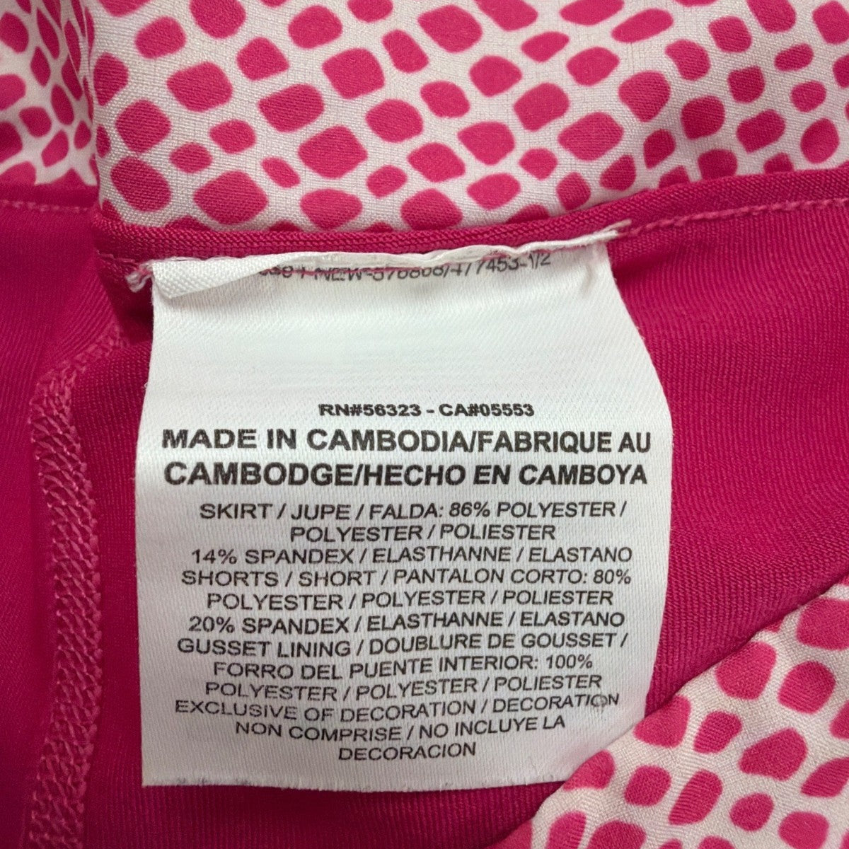 Nike Womens Pink Dri-FIT Polyester & Spandex Skort Animal Print Size Large