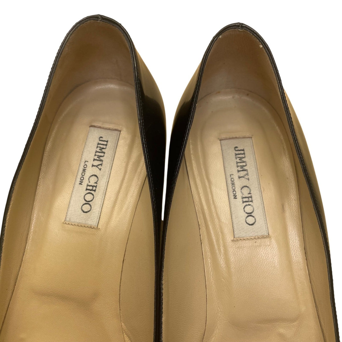 Jimmy Choo Women’s Black Patent Leather Chain Embellished Kitten Heels Size 41.5