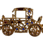 Vintage Gold-Tone Womens Brooch Model T Car Design Faux Pearls Rhinestones