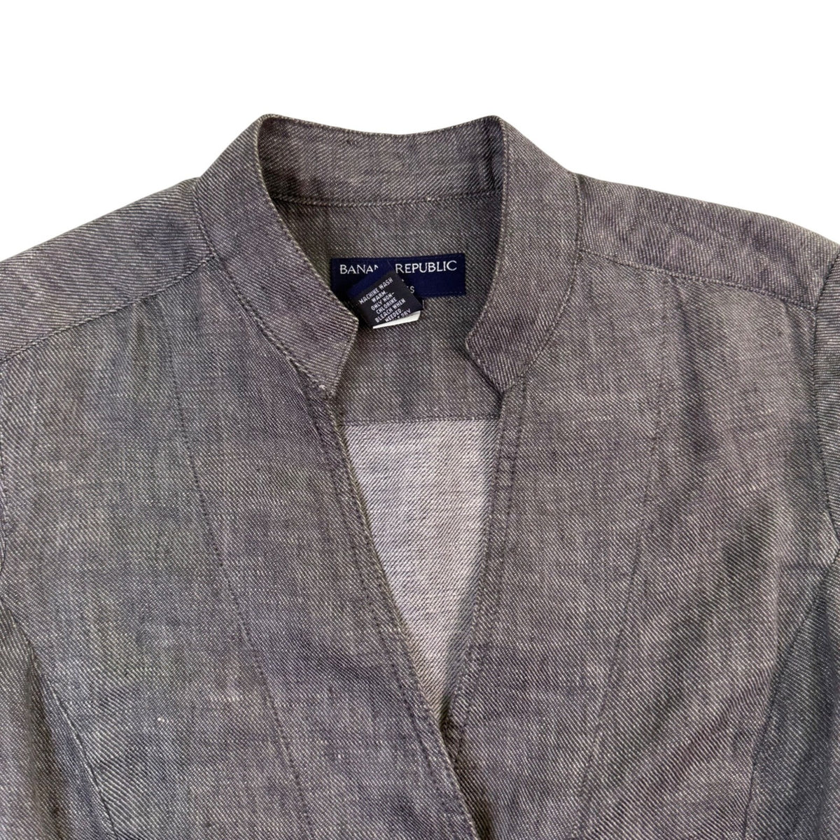 Banana Republic Womens Gray Linen Button-Up Blazer Jacket Size 0P