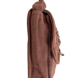 Kathmandu Imports Women's Brown Peace Symbol Embroidered Crossbody Bag Sz M