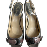 Cole Haan Women's Vintage Silver Air Eliana Ot Sling Heels Sz 9B
