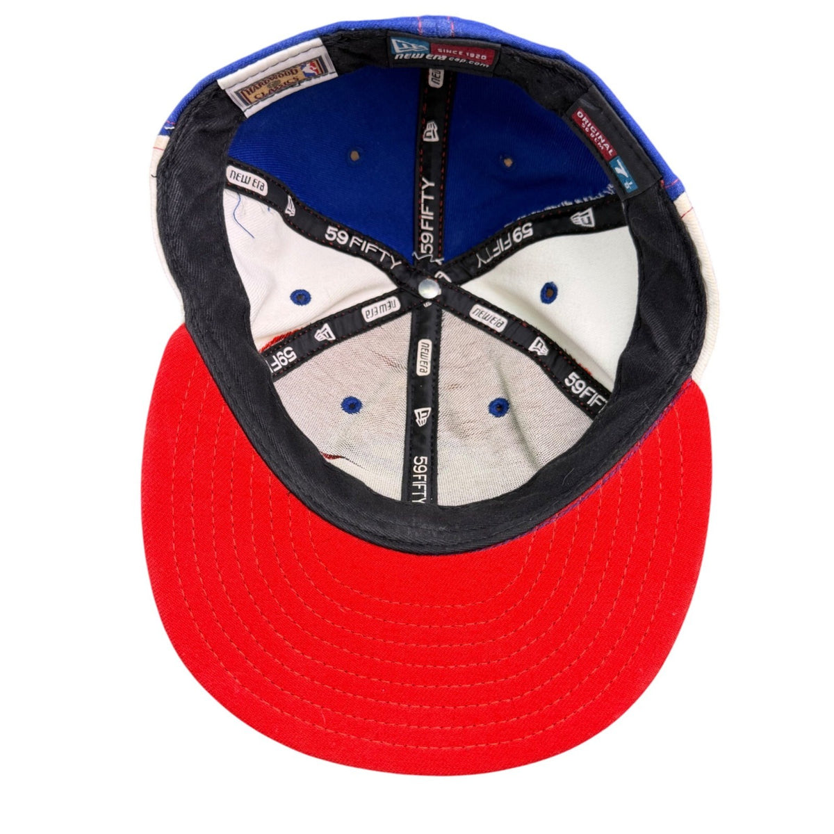 New Era Mens Blue Multi-Color 59Fifty Hardwood Classics Basketball Cap 7 1/8 Fit