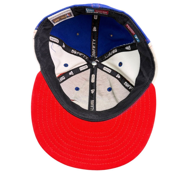 New Era Mens Blue Multi-Color 59Fifty Hardwood Classics Basketball Cap 7 1/8 Fit
