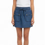 Zara Basic Womens Blue Lyocell Mini Skirt With Pockets Stylish Sz M 28