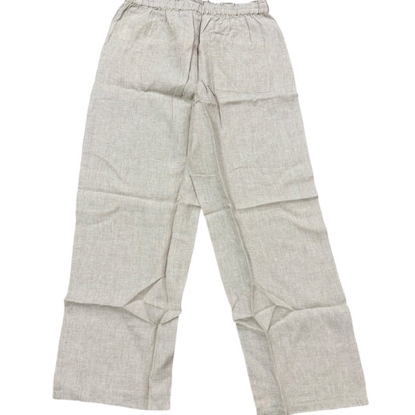 J.Crew Mens Natural Linen Elastic Waist Relaxed Pants Beige Lightweight Size M