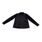 Simply Vera Vera Wang Womens Black Sequin Turtleneck Long Sleeve Sweater Size L