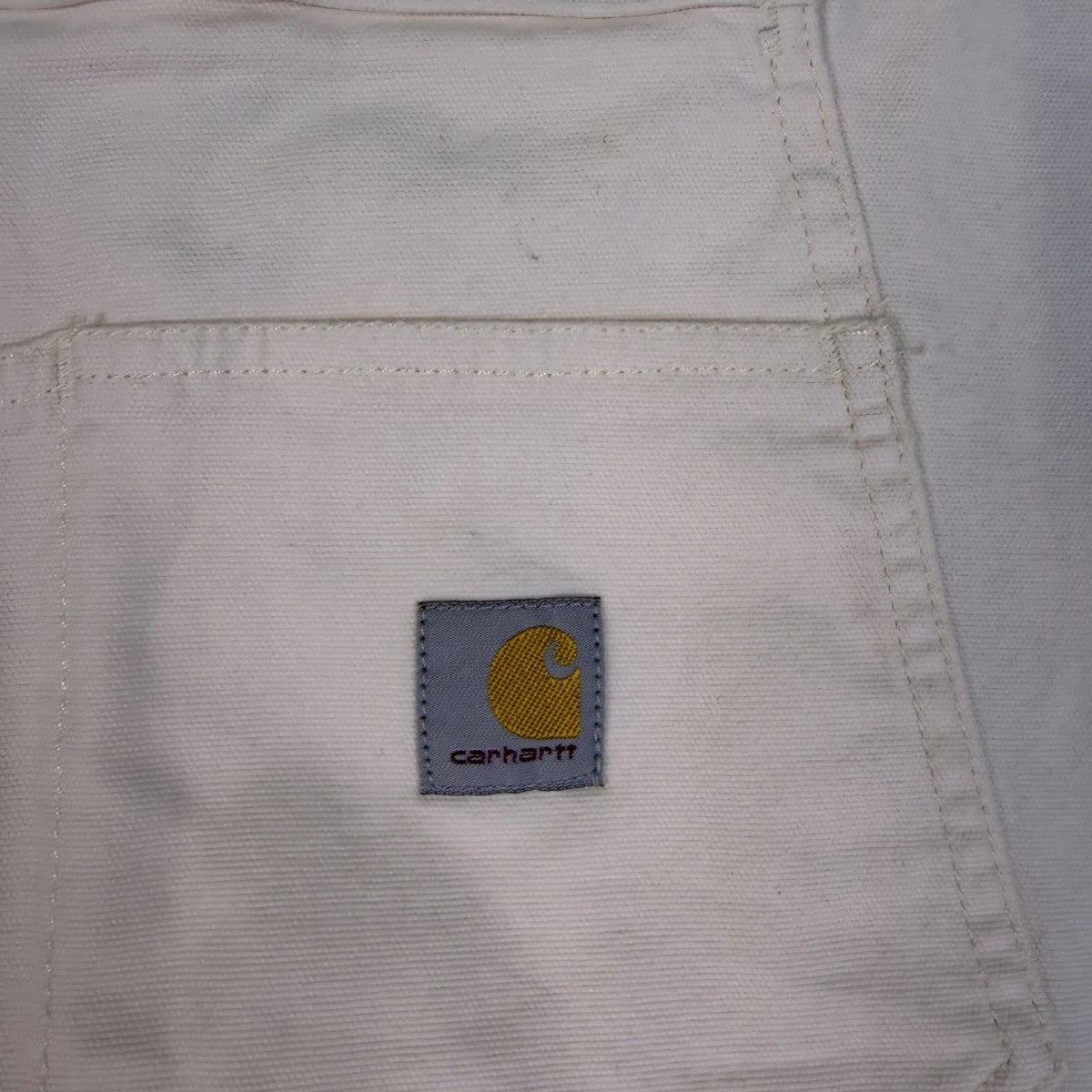 Carhartt Womens White Canvas Rugged Flex Bib Overalls Loose Fit Sz XL (16-18)