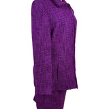 Dana Buchman Womens Purple Boucle Skirt Suit Set Size 10/12