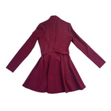 Fashion Nova Womens Red Pleated Mini Dress Zip Closure Belted Size M