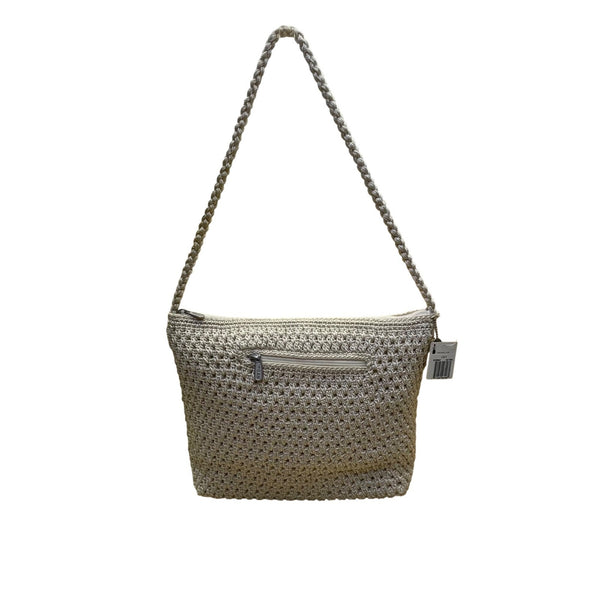 The Sak Women’s Light Beige Crochet With Zipper Pocket Casual Shoulder Bag
