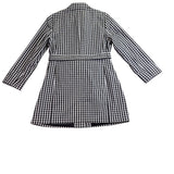 Talbots Womens Black & White Gingham Coat With Belt Size 12