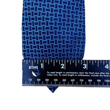 Michael Kors Mens Blue Silk Geometric Pattern Necktie Elegant Design Brand Label