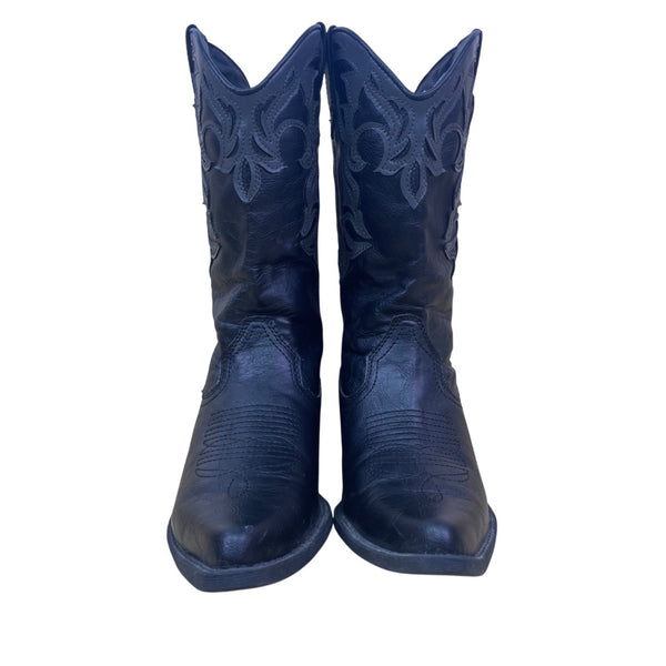Madden Girl Women’s Black Embroidered Western Cowboy Boots Size 7.5M