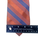 Tommy Hilfiger Men’s Orange Blue 100% Silk Striped Necktie Made In USA