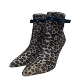 Kate Spade Women’s Leopard Calf Hair With Black Bow Accents Ankle Boots Size 8