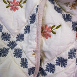 Blanknyc Womens White Quilted Floral Bomber Jacket 100% Cotton Embroidered Sz S