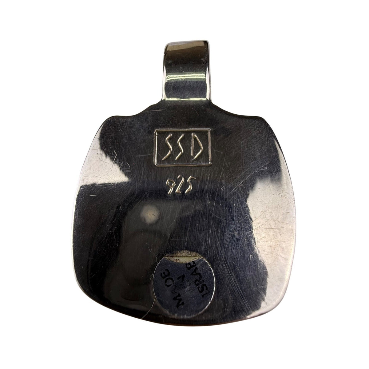Sterling Silver 925 SSD Israel Artistic Pendant Curved Design Marked Handmade