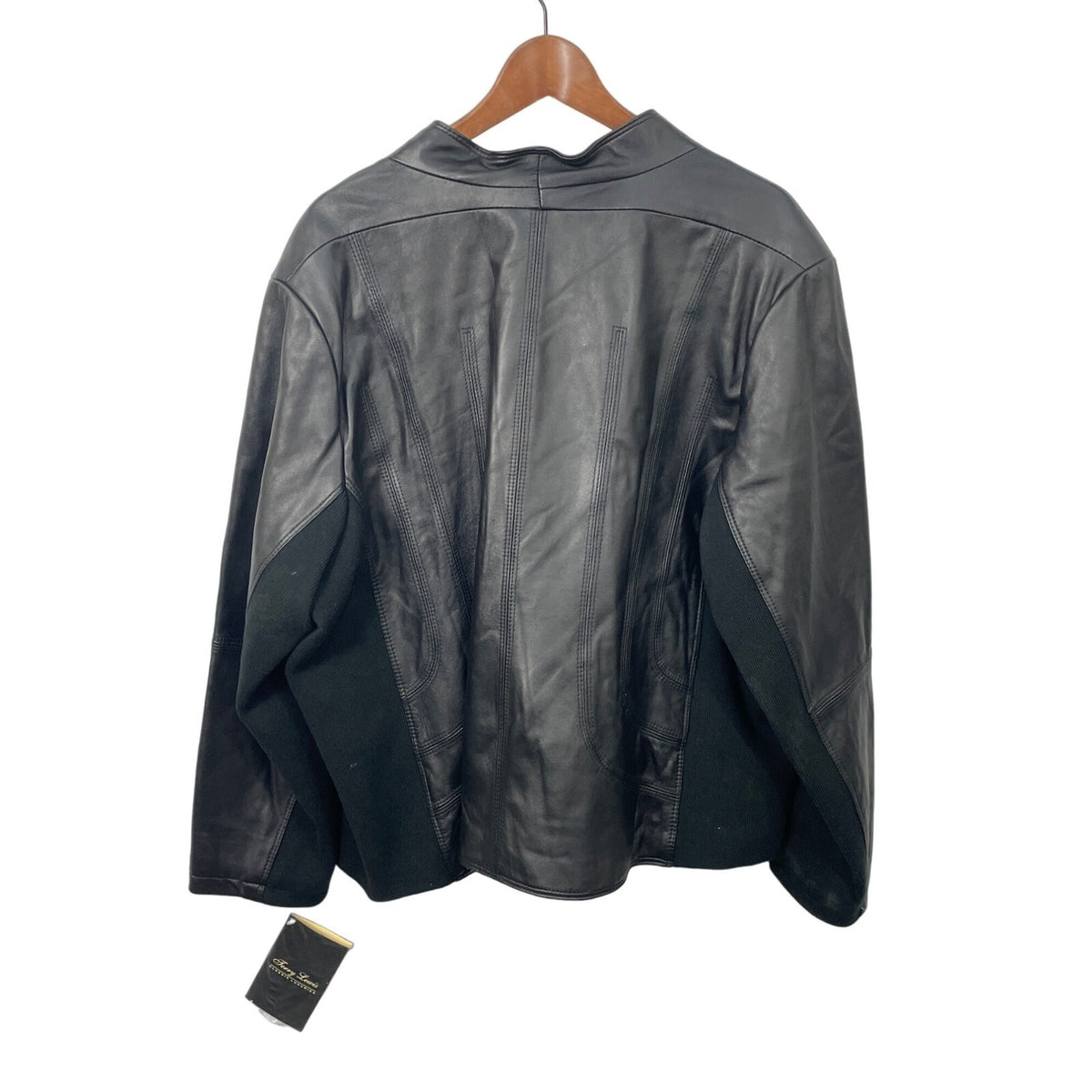 Jerry Lewis Womens Black Leather Jacket Size 3x NWT