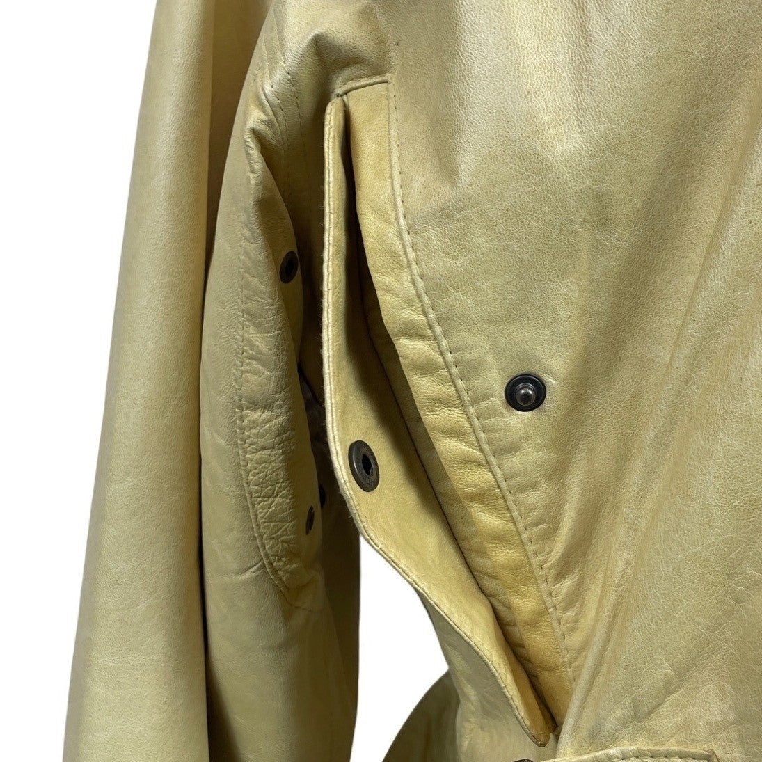 Robert Comstock Zip Up Yellow Rhino Leather Jacket Sz 6 (EU 38)