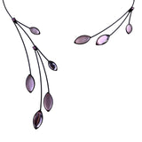 Kristina Collection Womens Pink & Black Metal Oval Stone pink accents Necklace