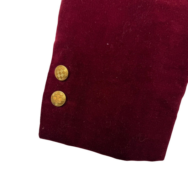 John Weitz Lord & Taylor Mens Red Velvet Luxury Blazer 2 Gold Button  Sz 41R