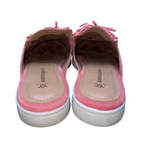 Johnston & Murphy Women’s Pink Suede With Fringe Accent Slip-On Mules Size 7M